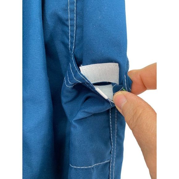 Mens Swim Trunks Size Small Blue Athletic World Drawstring Lined Pockets 1387 - Picture 4 of 7